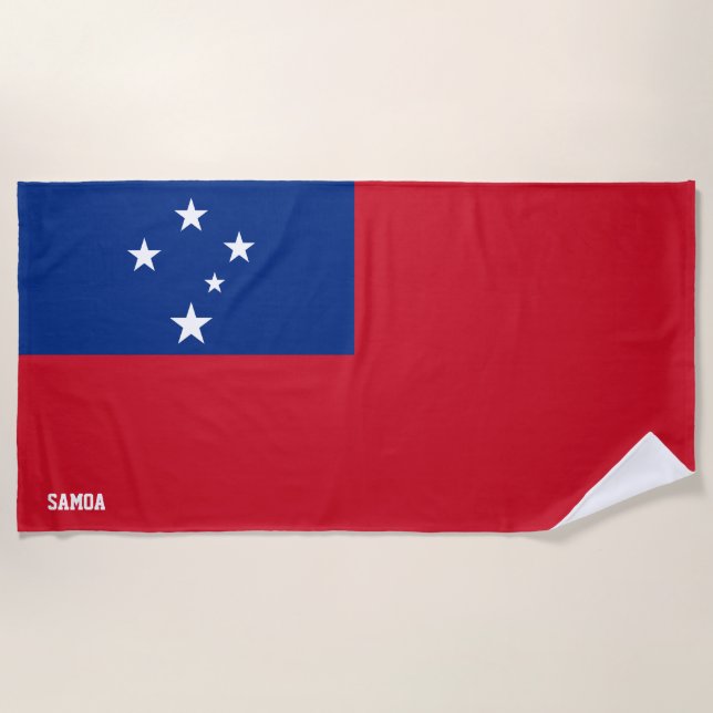 Toalha De Praia Samoa Flag Splendid Patriotic (Frente)