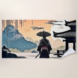 Toalha De Praia Samurai Sunset: Viagem Refletiva