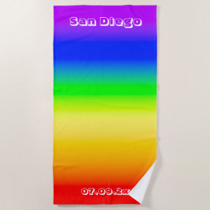 Toalha De Praia San Diego Pride LGBT Bandeira Arco-Íris Bandeiras
