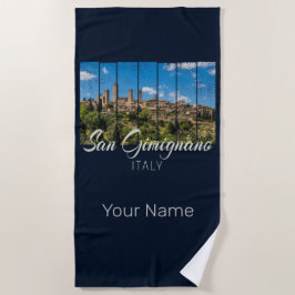 Toalha De Praia San Gimignano Toscana Itália Vinatge Panorâmica Vi
