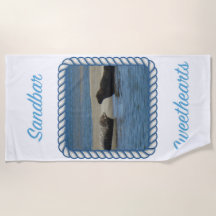 Sandbar Sweethearts Beach Towel