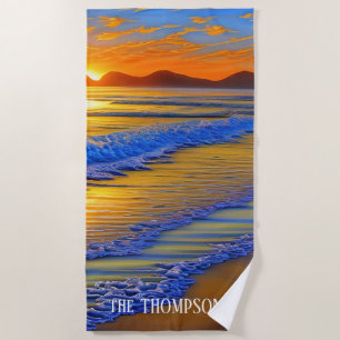 Toalha De Praia Sandy Beach Sunset