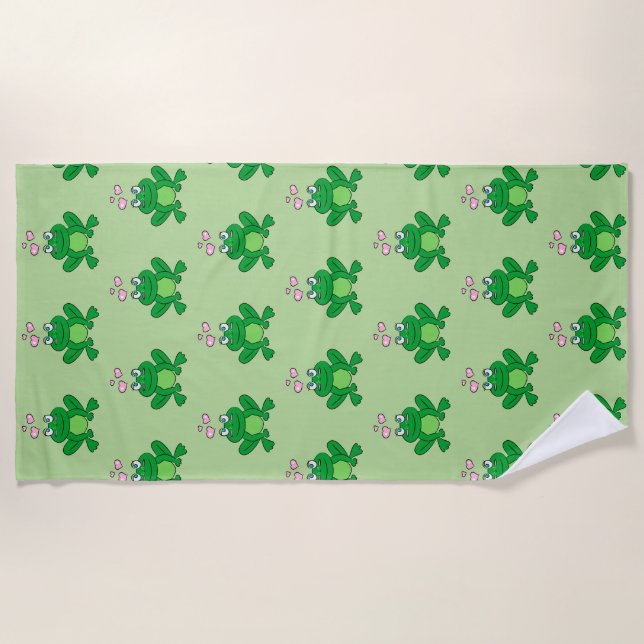 Toalha De Praia Sapo bonito no amor (Frente)