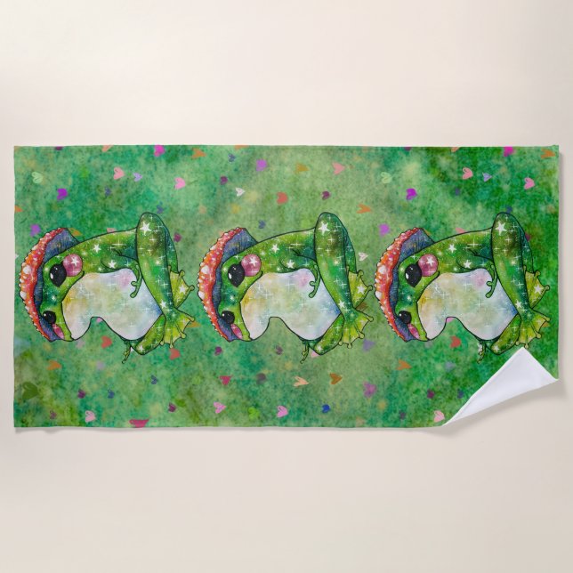 Toalha De Praia Sapo chamado Clover (Frente)