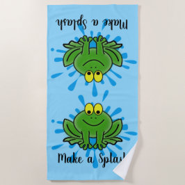 Toalha De Praia Sapos verdes e bonitos esplash Design Beach Towel