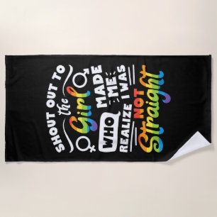 Toalha De Praia Saudação à Garota Orgulho Lésbica Camiseta LGBT G