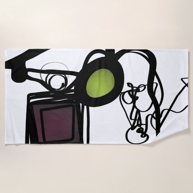 Toalha De Praia Saudações de Philydion: Abstrato Black & White (Frente)