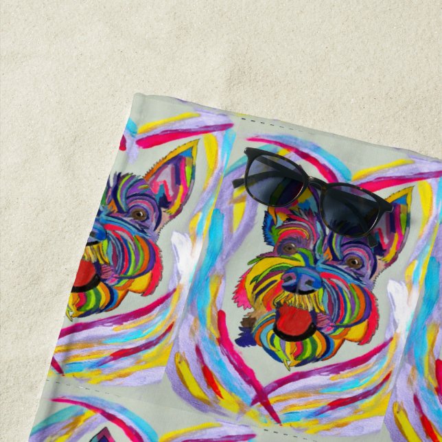 Toalha De Praia Schnauzer Love Beach Towel (In Situ)