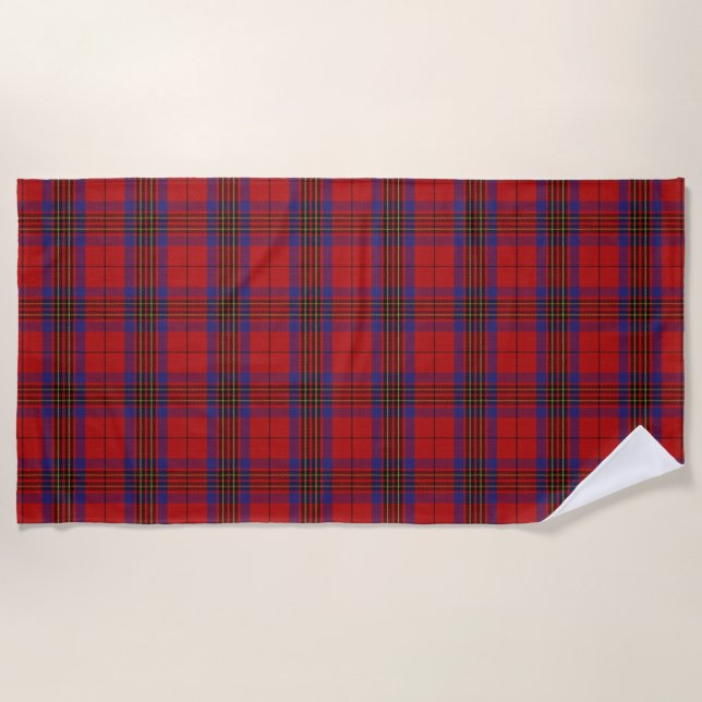 Toalha De Praia Scottish Accents Clan Leslie Red Tartan (Frente)