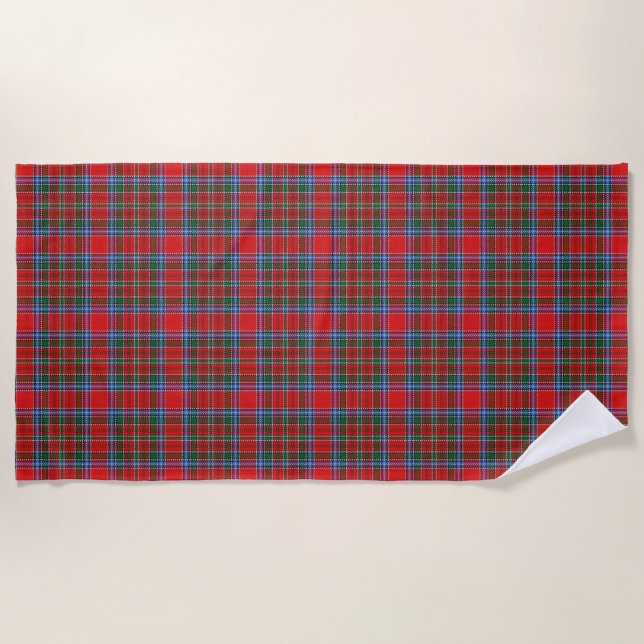 Toalha De Praia Scottish Accents Clan MacBean Tartan (Frente)
