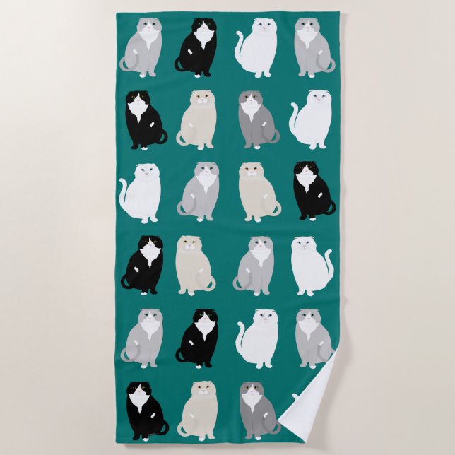 Toalha De Praia Scottish Fold Beach Towel (Frente)