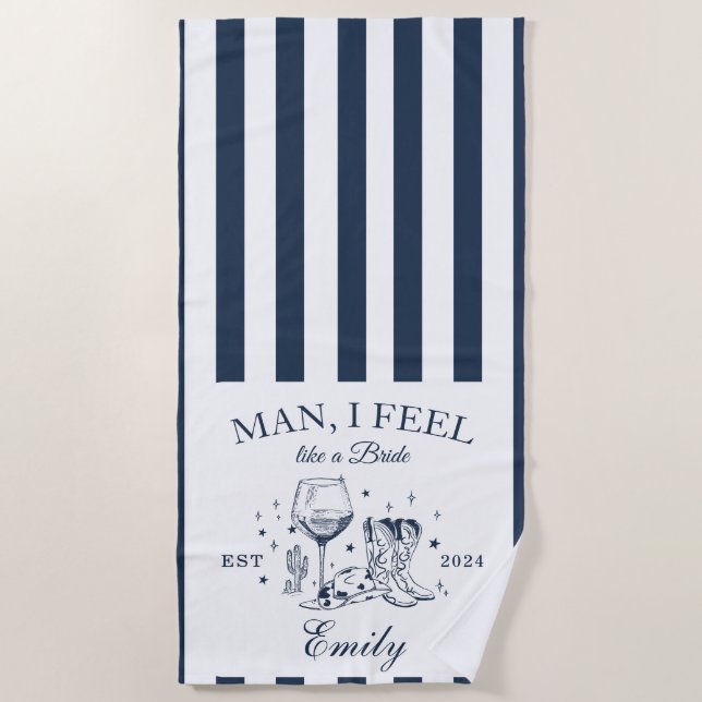 Toalha De Praia Scottsdale Bachelorette Modern Beach Towel (Frente)