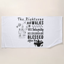 Scripture Beach Towel Proverbs 20:7