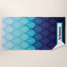 Toalha De Praia Sea How Blue Name Beach Towel