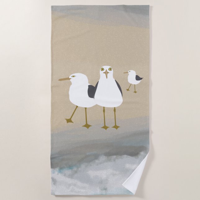Toalha De Praia Seagulls Beach Towel (Frente)