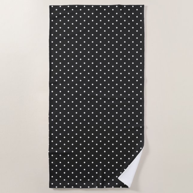 Toalha De Praia Seamless black and white polka dot pattern  (Frente)