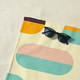 Toalha De Praia Seamless geometric pattern in retro vibes