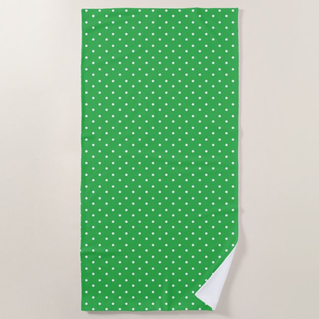Toalha De Praia Seamless green background polka dot pattern (Frente)