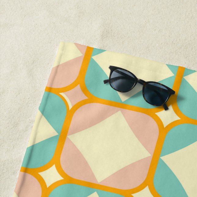 Toalha De Praia Seamless retro pattern with rounded squares (In Situ)