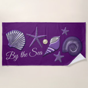 Toalha De Praia Seashells do roxo