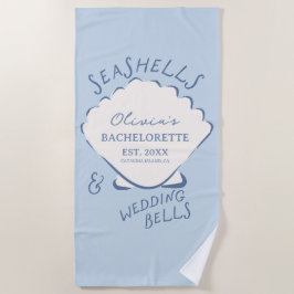 Toalha De Praia Seashells & Wedding Bells Bachelorette