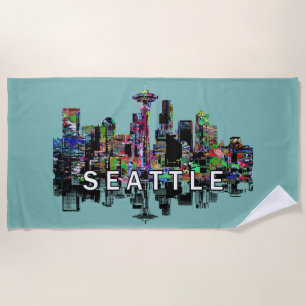 Toalha De Praia Seattle, Washington coberto de grafites