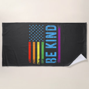 Toalha De Praia Seja Gentil Lgbt Lgbtq Orgulho Gay Arco-íris