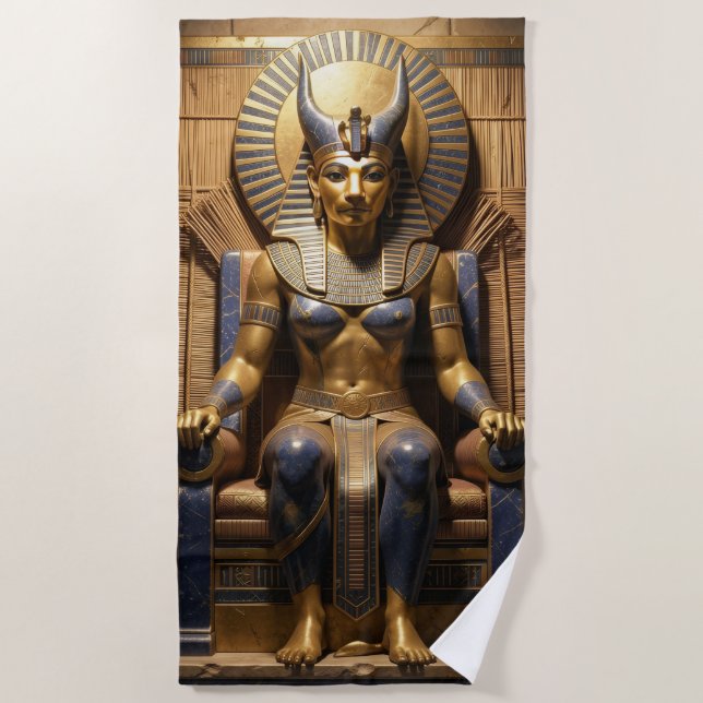 Toalha De Praia Sekhmet – Lion-Headed War Goddess (Frente)