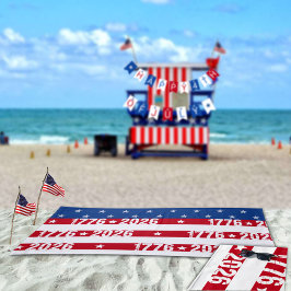 Toalha De Praia Semiquincentennial 4th Of July 1776 2026 Celebrate