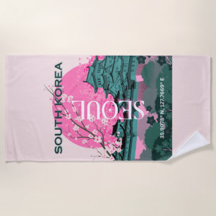 Toalha De Praia Seoul South Korea Viagem Art