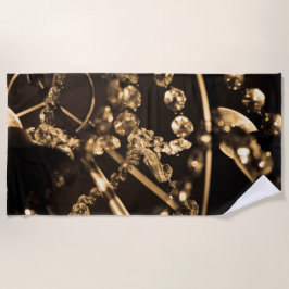 Toalha De Praia Sepia Crystal Chandelier Abstrato