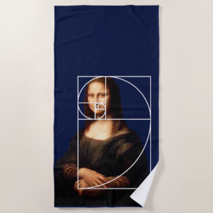 Toalha De Praia Sequência Fibonacci Leonardo da Vinci Mona Lisa
