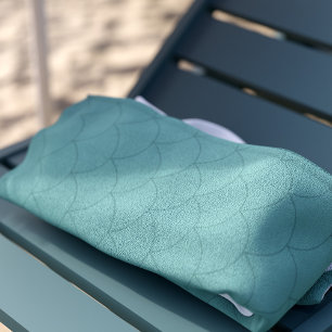 Toalha De Praia Sereia Escala Aqua Teal Green Monograma