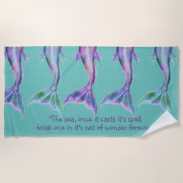 Toalha De Praia Sereia Personalizada Tails Beach Towel