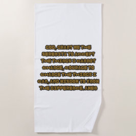 Toalha De Praia Serenidade Baseada em Faith Prayer Quote Beach Tow