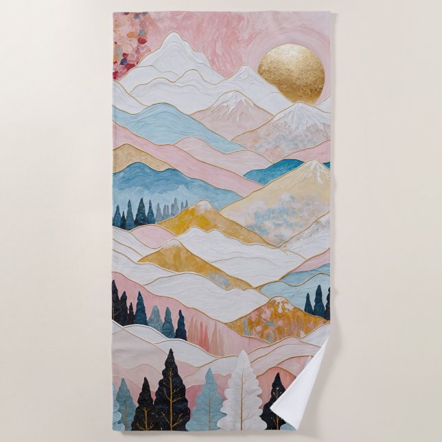 Toalha De Praia Serenidade das Montanhas (Frente)