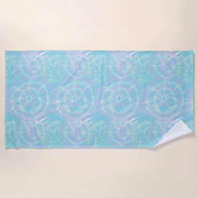 Toalha De Praia Sereno Tie-Dye Azul (Frente)