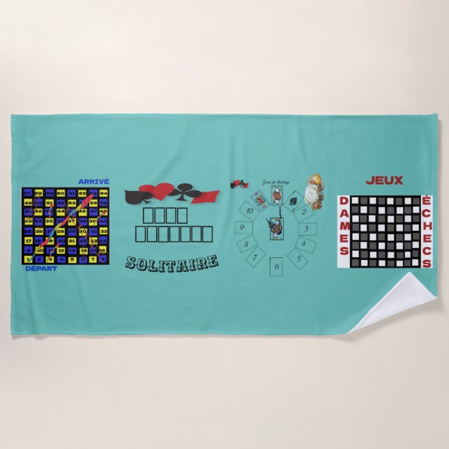 Toalha De Praia serviette de plage  de jeux multi-jeux (Frente)