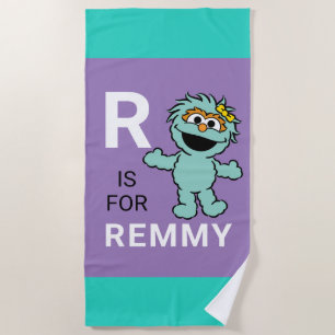 Toalha De Praia Sesame Street R is for Rosita Add Your Name