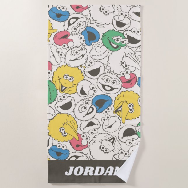 Toalha De Praia Sésamo Street Pals | Cabeça Grande | Adicione seu  (Frente)