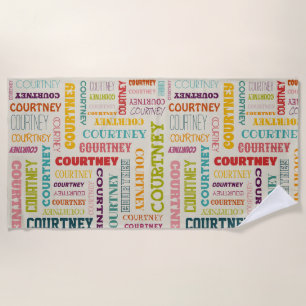 Toalha De Praia Seu nome (Comprimento Médio) está por toda parte