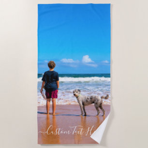 Toalha De Praia Seu Próprio Texto Personalizado De Fotografia Des