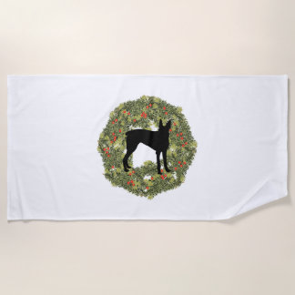 Toalha De Praia Shadow Silhouette McNab Dog em uma Terra