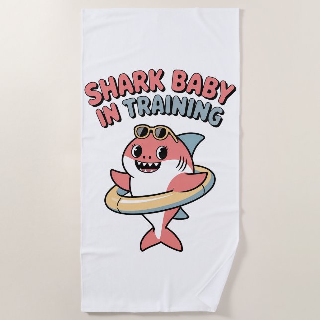 Toalha De Praia Shark Baby in Training | Kids (Frente)