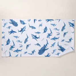 Toalha De Praia Sharks & Manta Rays｜Ocean Art Design