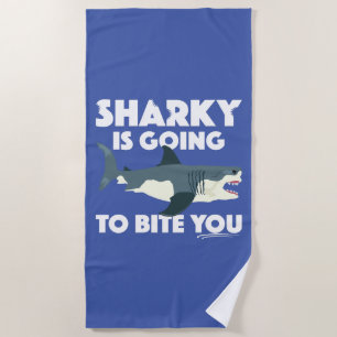 Toalha De Praia Sharky Vai Mordê-Lo Design - Beach Towel