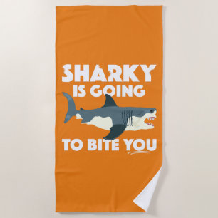 Toalha De Praia Sharky Vai Mordê-Lo Design - Beach Towel