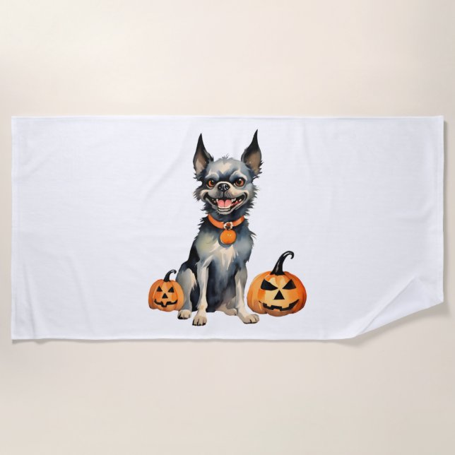 Toalha De Praia Sharp Guarda Halloween Pumpkins Premium (Frente)
