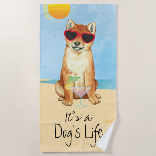 Toalha de praia Shiba Inu de Verão