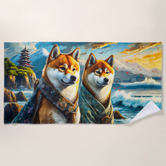 Toalha De Praia Shiba Inu Por Design da margem por Rich AMeN Gill